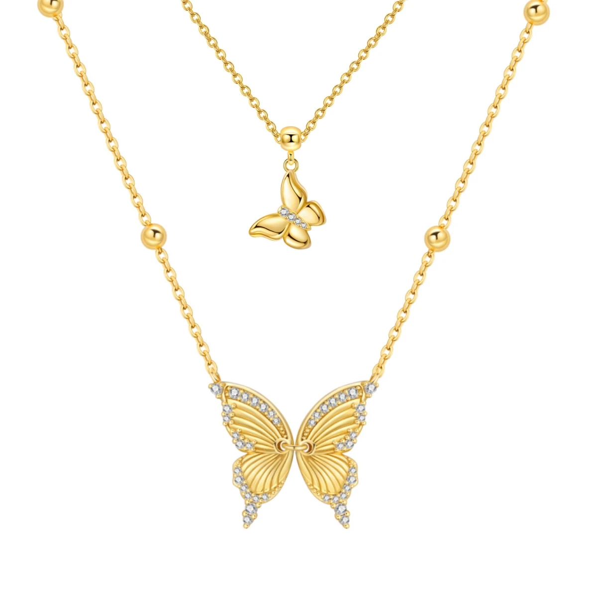 

Orstarry 925 Sterling Silver Adjustable Golden Butterfly Insect Pendant Necklace for Women Birthday Gifts Fashion Fine Jewelry