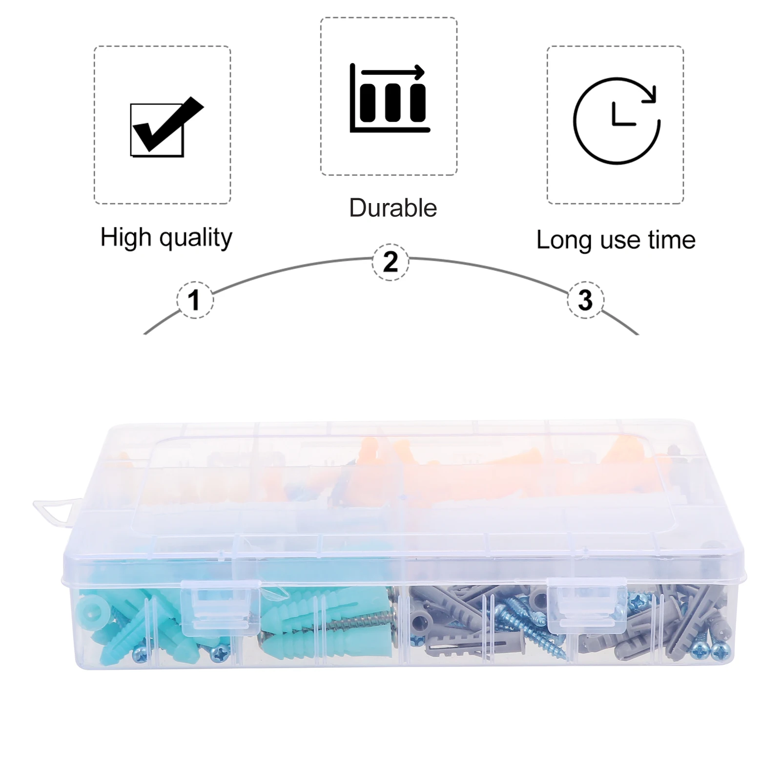 

200pcs Self Tapping Screws Expansion Bolts Kit Stainless Steel Screws Set For Wallboard Plastic Storage Case Hardware