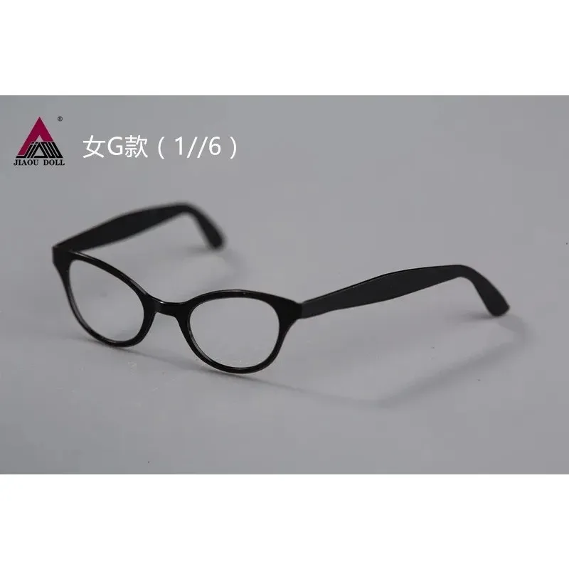 Óculos femininos/masculinos, escala 1/6, hipster, armação preta, vidro rosa, dourado, modelo adequado para figuras de ação de 12 polegadas, corpo de boneca