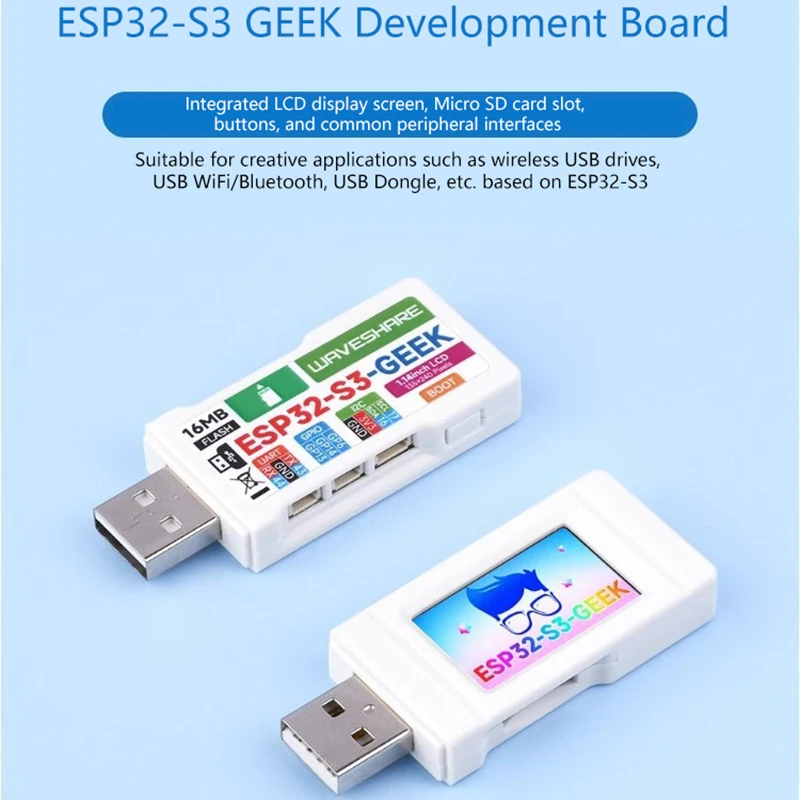 

ESP32-S3 GEEK с 1,14-дюймовым цветным ЖК-дисплеем 65K, макетной платой, поддержкой Wi-Fi и Bluetooth