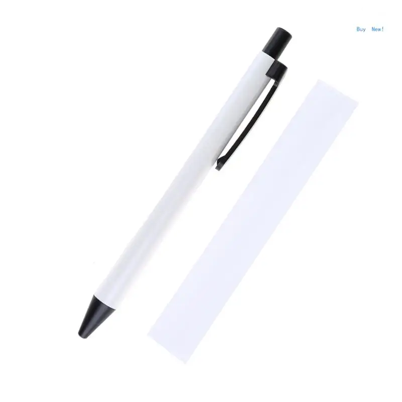 Retractable Ballpoint Pen for Heat Transfer, Sublimation Pens Blank with Shrink Films for Full Printing Ballpoint Pens