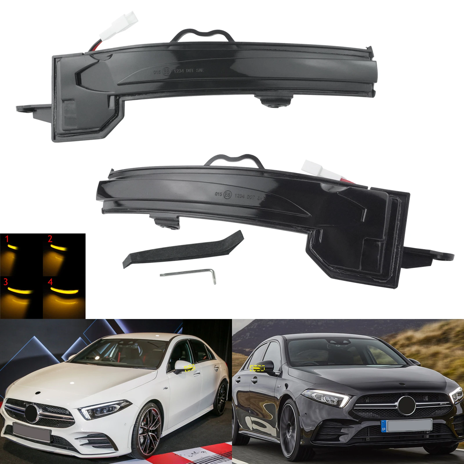 

Dynamic LED Wing Door Mirror Signal Light For Mercedes A-Class W177 V177 2019-21