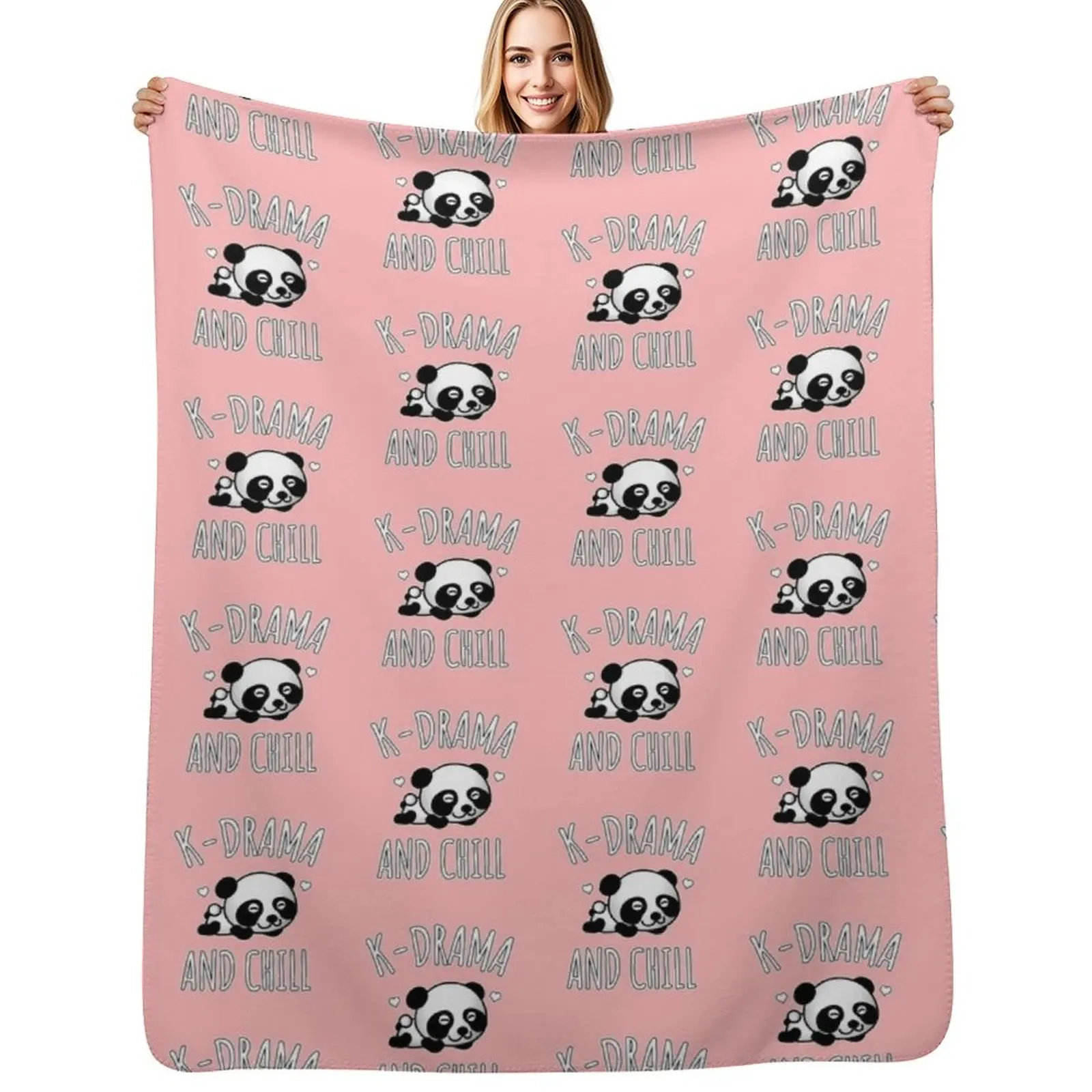 

K-Drama And Chill Throw Blanket Stuffeds Giant Sofa Loose Personalized Gift Blankets