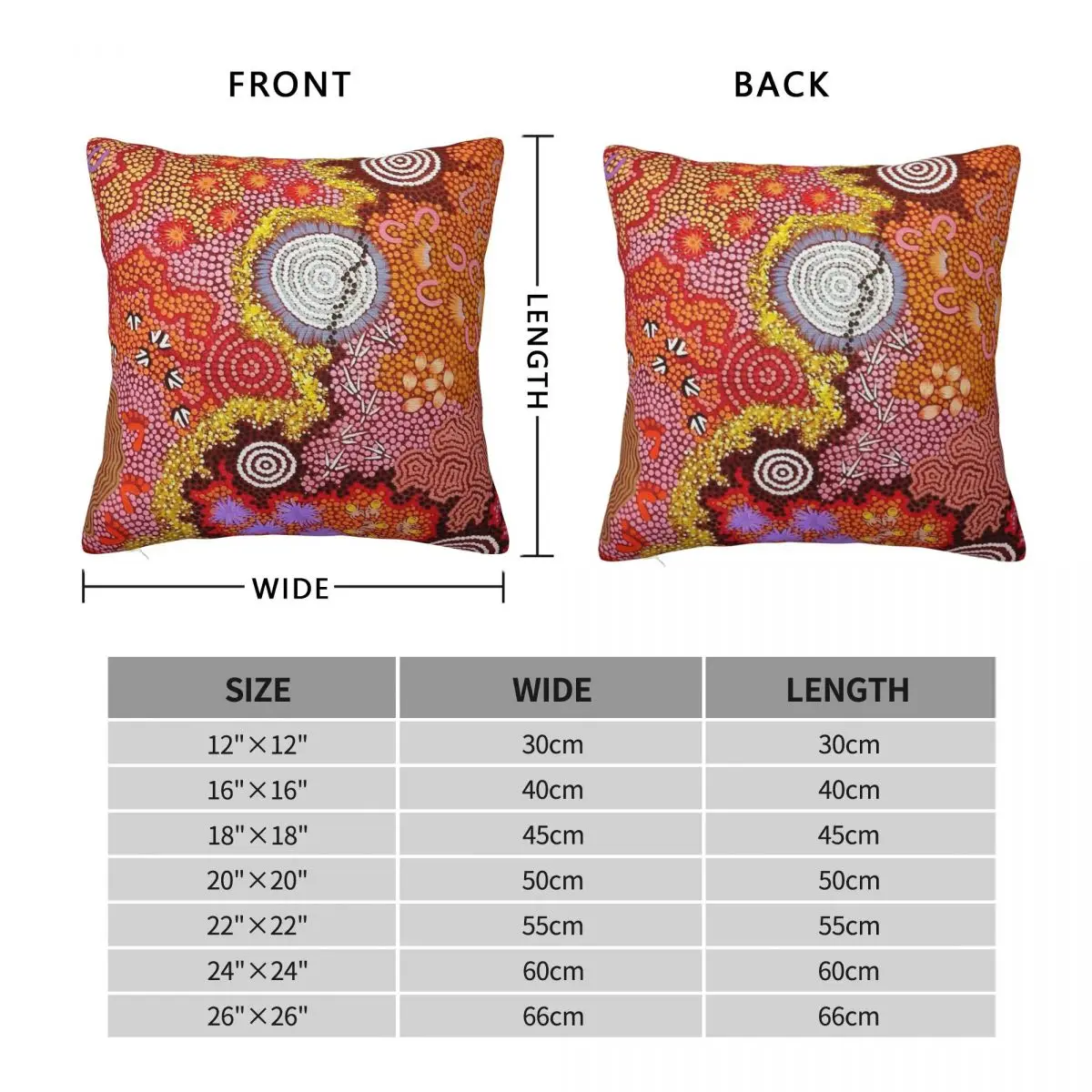 Australian Aboriginal Art 2 Square Pillowcase Polyester Linen Velvet Creative Zip Decorative Sofa Cushion Cover Wholesale
