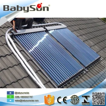 Vacuum tube solar collector, heat pipe split pressure solar water heater system