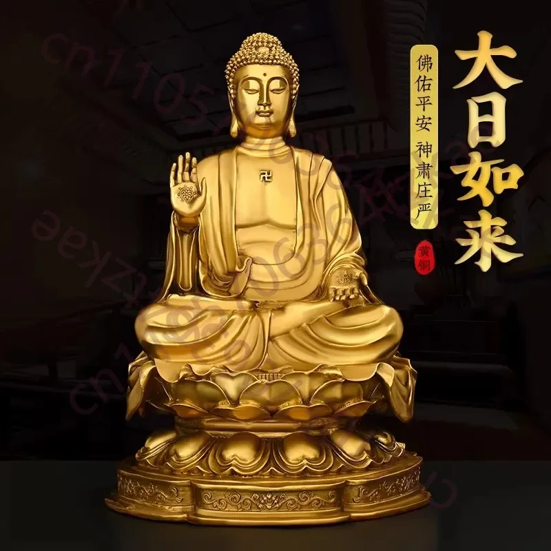 Large Seated Sakyamuni Buddha on Lotus Throne - Solid Brass Statue of Serenity, Wisdom & Compassion, Grand Centerpiece for Home