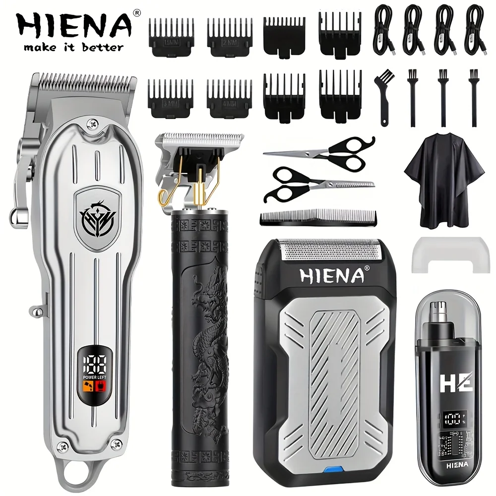 

Мужской электрический триммер HIENA PRO для стрижки волос скульптурирования бакенбардов, парикмахерская Profe0, профессиональная машина для стрижки волос для мужчин, 4 комплекта, подарок