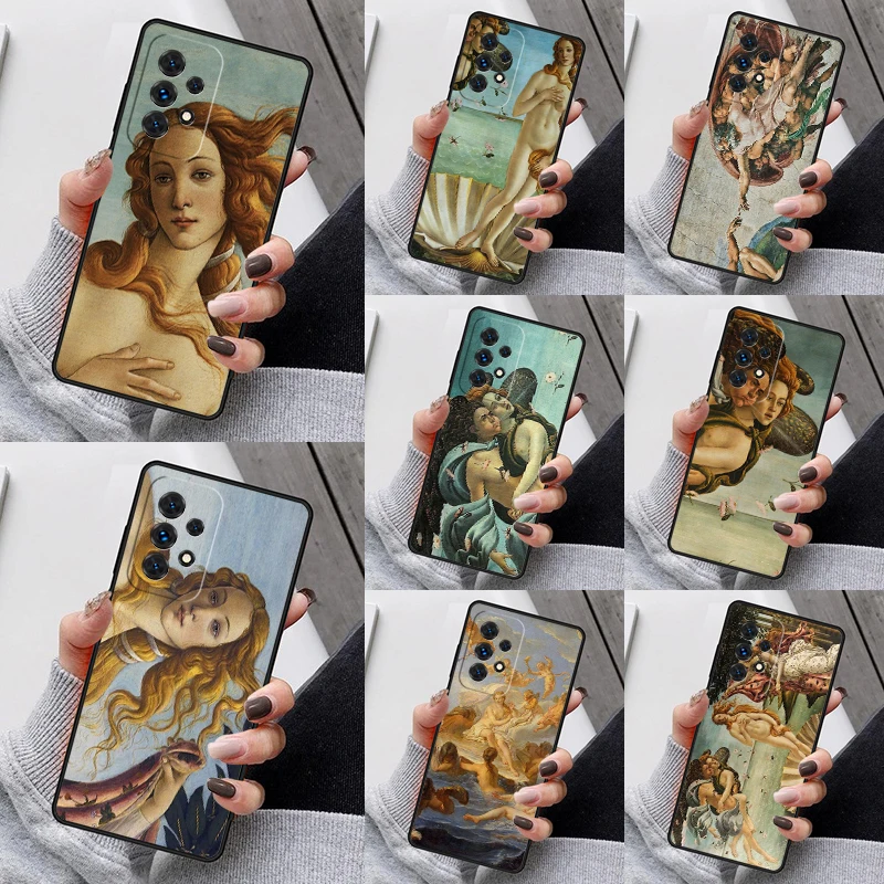 Art Paintings The Birth Of Venus Phone Case For Samsung Galaxy S23 S21 S20 FE S24 S22 Ultra Note20 S10 Plus A40 A52 A12 A13 A53