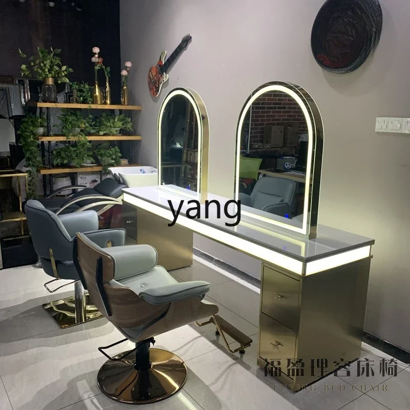 LH hair salon mirror table hair salon special high-end hair cutting mirror cabinet integrated