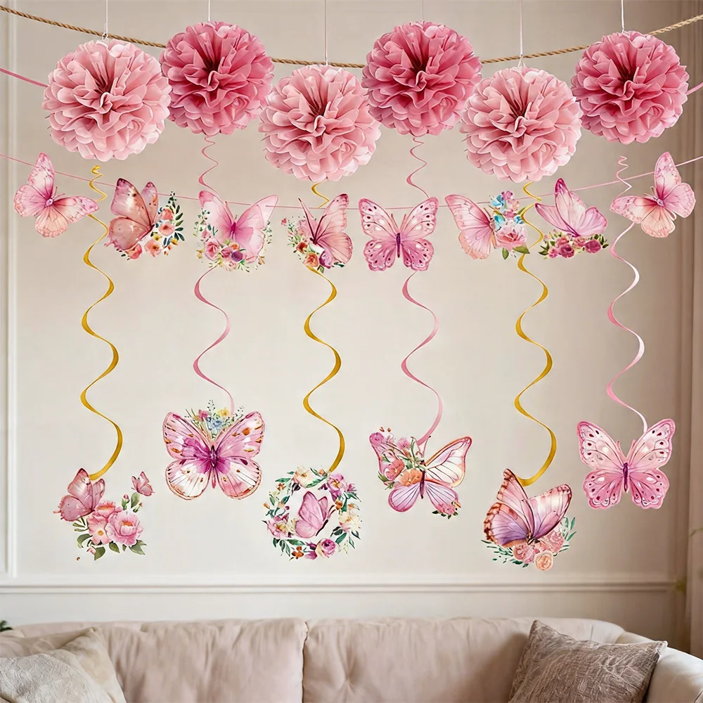 Schmetterlingsbanner, Schmetterlings-Party-Deko, Schmetterlings-Geburtstagsdekorationsbanner, Hochzeits-, Babyparty-, Kinder-, Mädchen-Geburtstagsdekorationsbanner – Detail 3