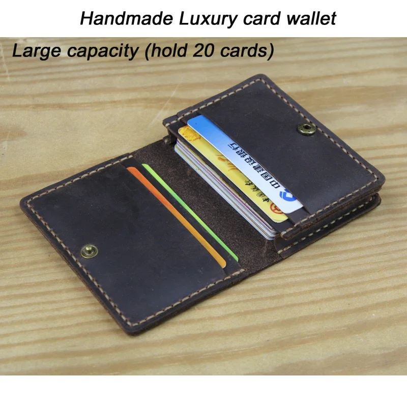 

Credit/ID Card Case Genuine leather Handmade High Quality Men Retro Small Wallet Bus/Name Card Holder Leather women card wallet