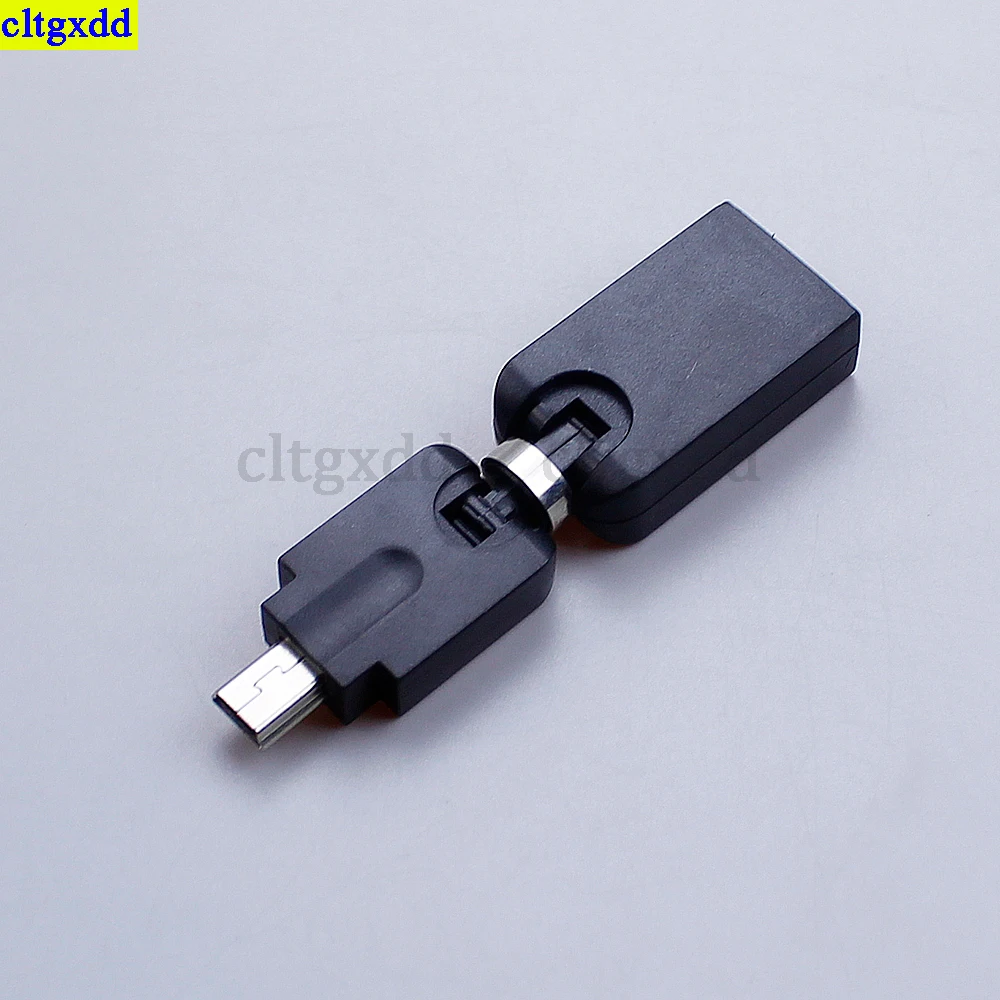 Cltgxdd 1 pezzo angolo di rotazione di 360 gradi mini 5 pin a USB 2.0 cavo dati adattatore OTG per auto, lettore di schede USB esterno di navigazione