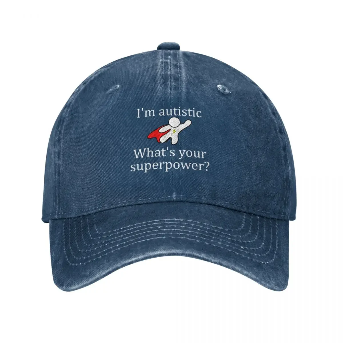 I'm Autistic. What's your Superpower? Autism Design Baseball Cap Fashion Beach Golf Hat Man Mens Caps Women's