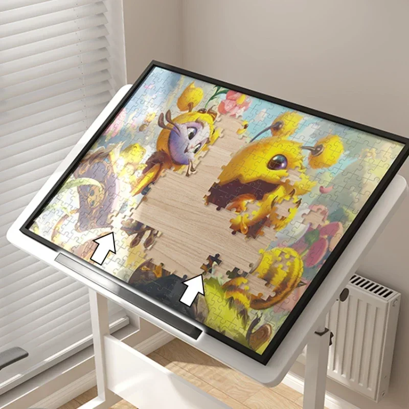 Foldable Lifting Puzzle Table Painting Special Work Table Bed Side Mobile Laptop Table Furniture Home Student Writing Desk