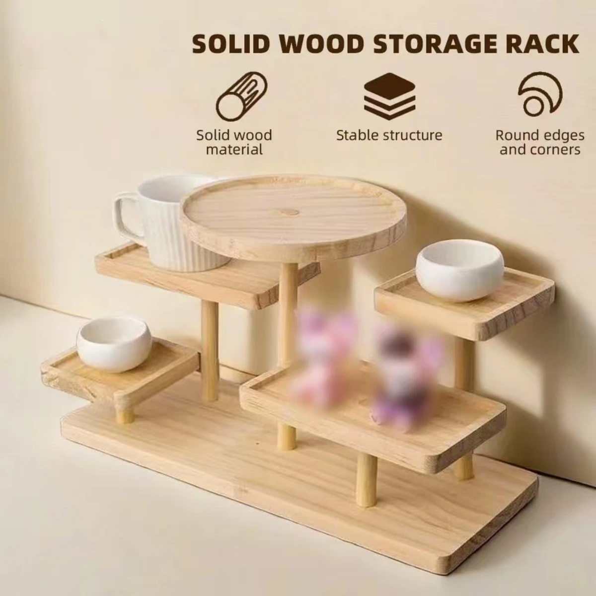 

DIY Wooden Item Display Stand Set Desktop Garage Kit for Small Items Storage & Showcase Assembly Required