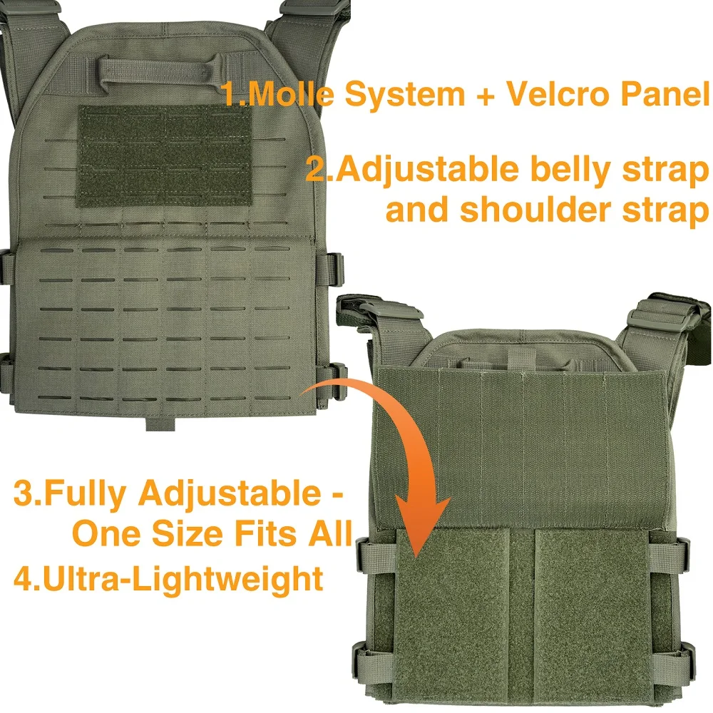 New Arrive 1000D Nylon laser cutting Modular lightweight low profile tactical vest Run and Gone vest