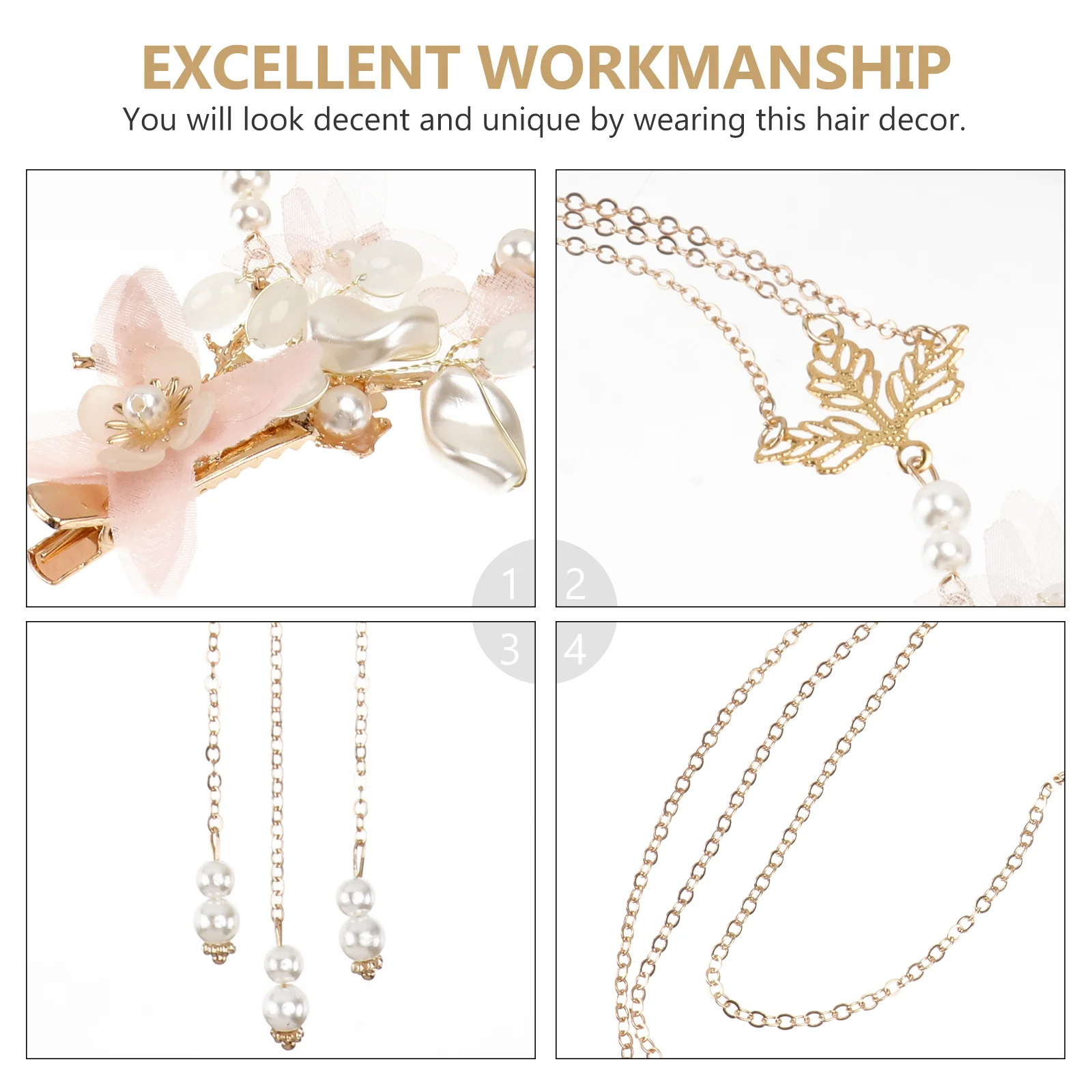 

1Pair Chinese Traditional Vintage Headpiece Pearl Hair Clip Feminine Design Contests Ancient Costumes