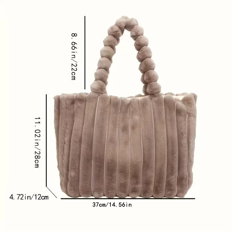 

Shoulder Bags Plush Big Bag Plush Women's Bag Fashion Ins Handbag Versatile Tote Bag Single Shoulder Foreign Style Women's Bag