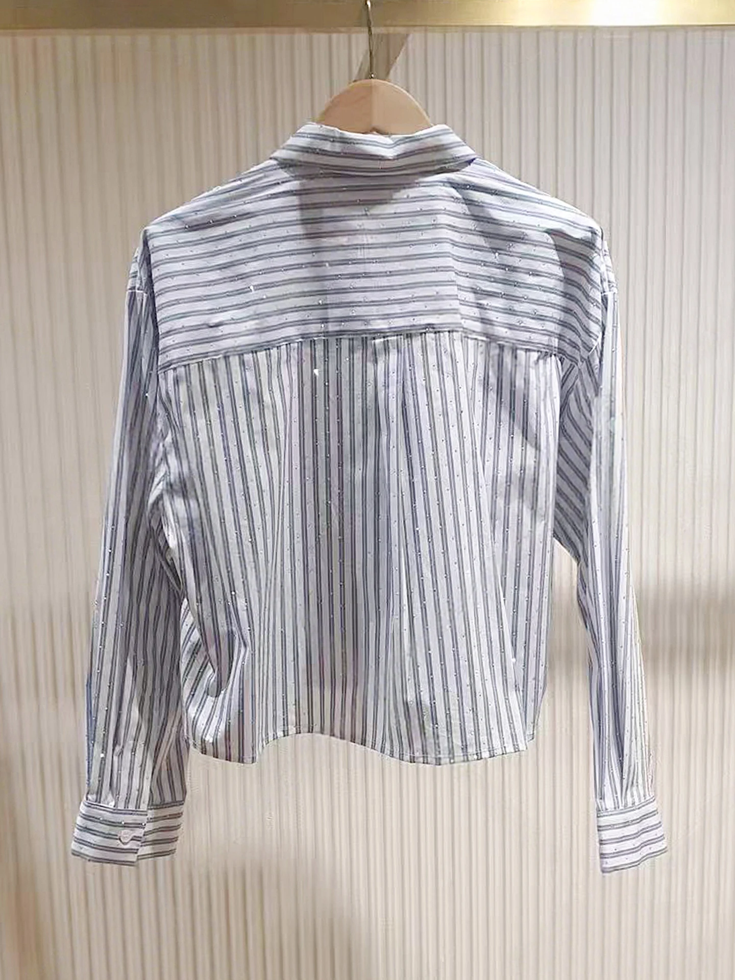 M Home Nan You Stripe casual da donna di fascia alta, lunghezza irt ort, con dettaglio trapano a cravatta, vestibilità ampia, vestibilità ampia, lunga