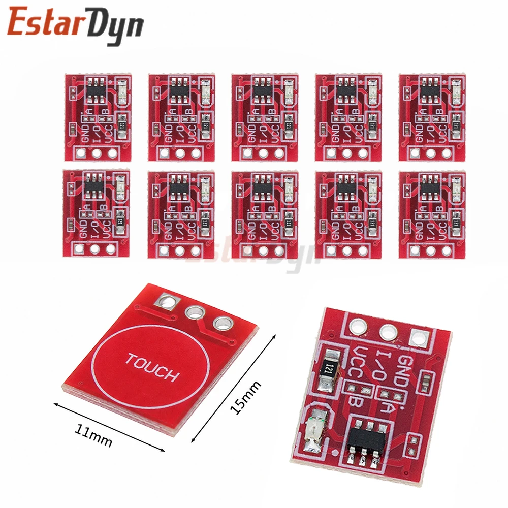 Estardyn 10pcs TTP223 Capacitive Touch Switch Module Self-Locking & Low Power 2.0-5.5V Touch Sensor for Raspberry Pi DIY