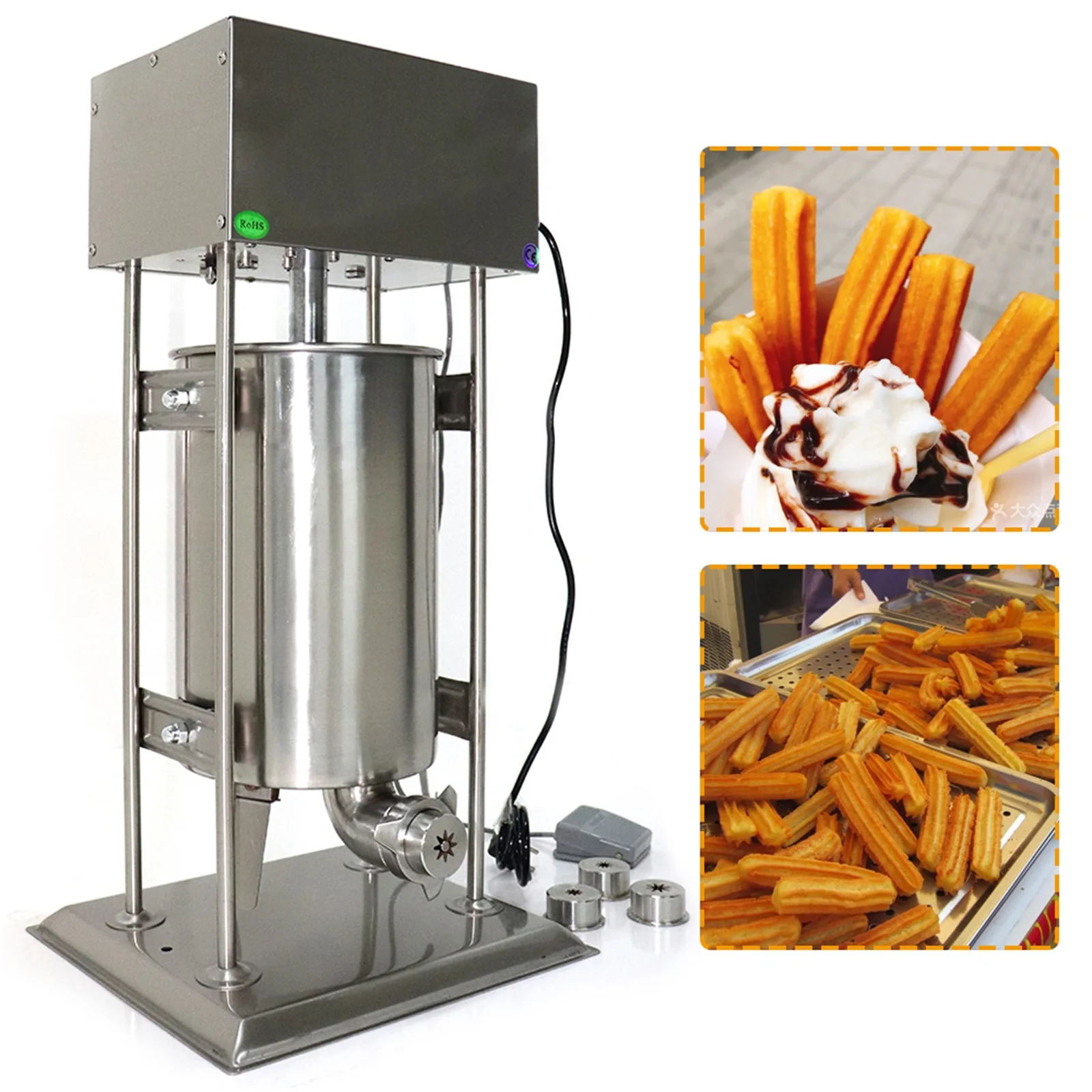 

15L Commercial Stainless Steel Vertical Electric Dough Stick Machine with Mould