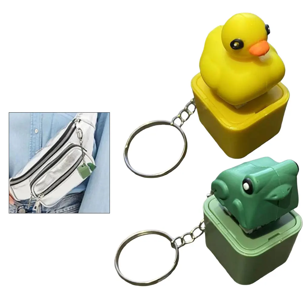 Duck Quacking Fidget Toy - Quacking Duck Keychain For Mini Quacking Duck Stress Reliever Plastic Frog Duck Keychain