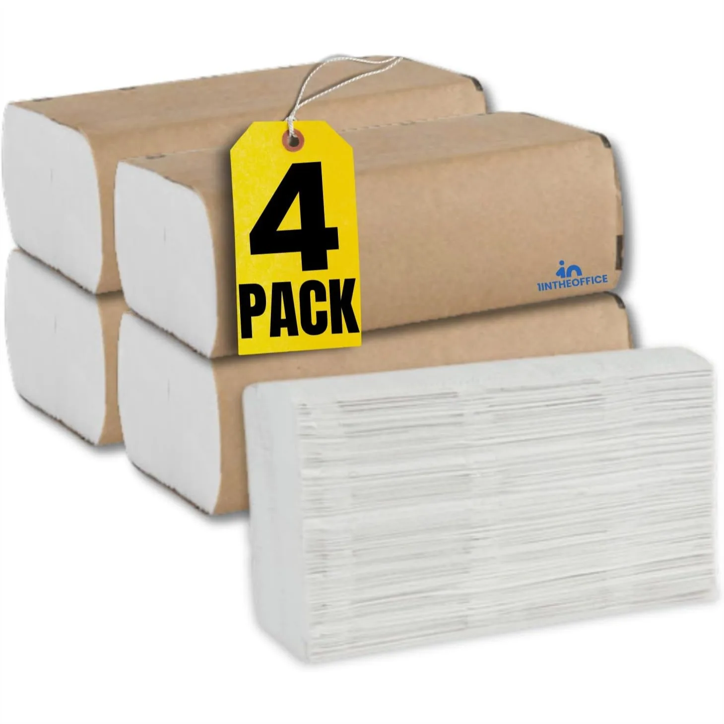 

Multifold Paper Towels for Bathroom, 1-Ply, 9" x 9.45", 250 Towels per Pack, 4 Pack