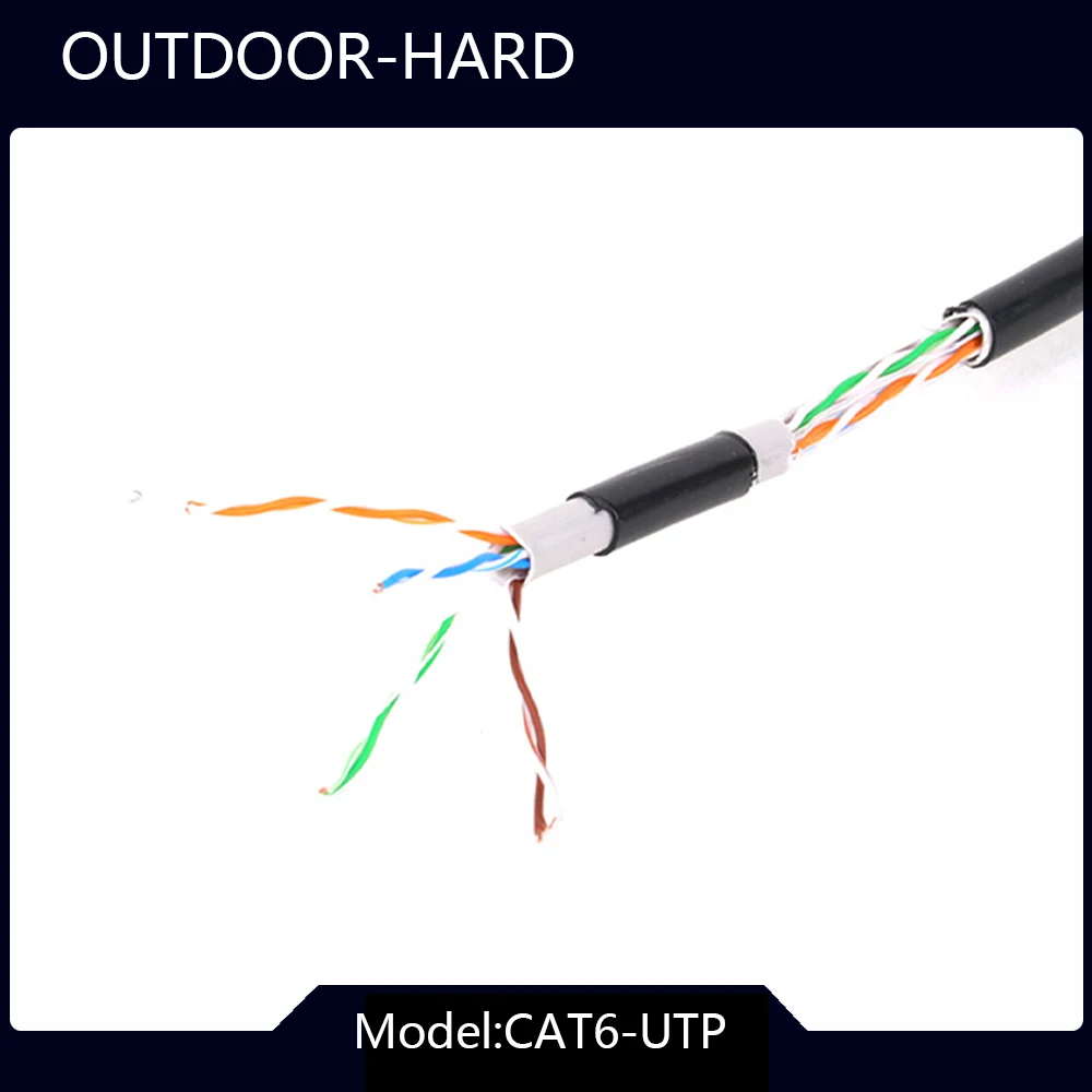 Cat6/6A Ethernet Outdoor Cable 1000FT/300M UTP/STP LAN Network RJ45 Twisted Pair Cable,23AWG 4 Pair Solid Bare Copper 10G,550MHz