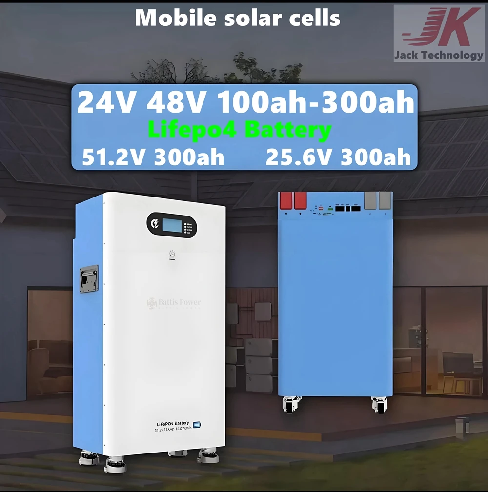 Lifepo4 25.6V 300ah 51.2V 300ah batteria 24V 48V 300Ah 10KW   Home Mobile Solar Cells Mobile energy storage for PV inverter