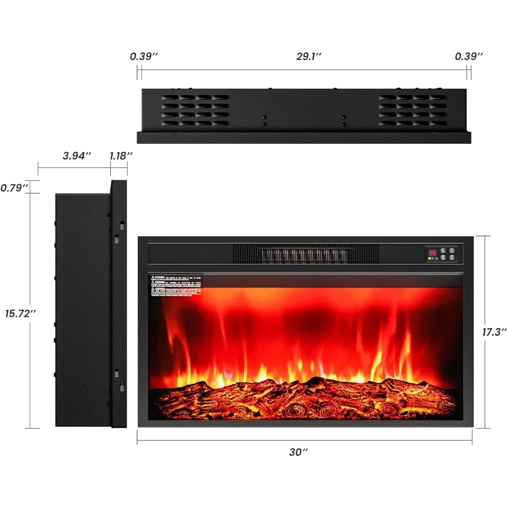 Soporte para TV con chimenea de 70 pulgadas para televisores de hasta 80 pulgadas, soporte para TV blanco con chimenea de 30" y luces LED, con cajones de almacenamiento para sala de estar