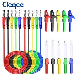 Cleqee P1043B Multimeter Test Leads Kit 4mm Banana Plug  with Safety Piercing Test Probes Crocodile Alligator Clips 1000V 10A