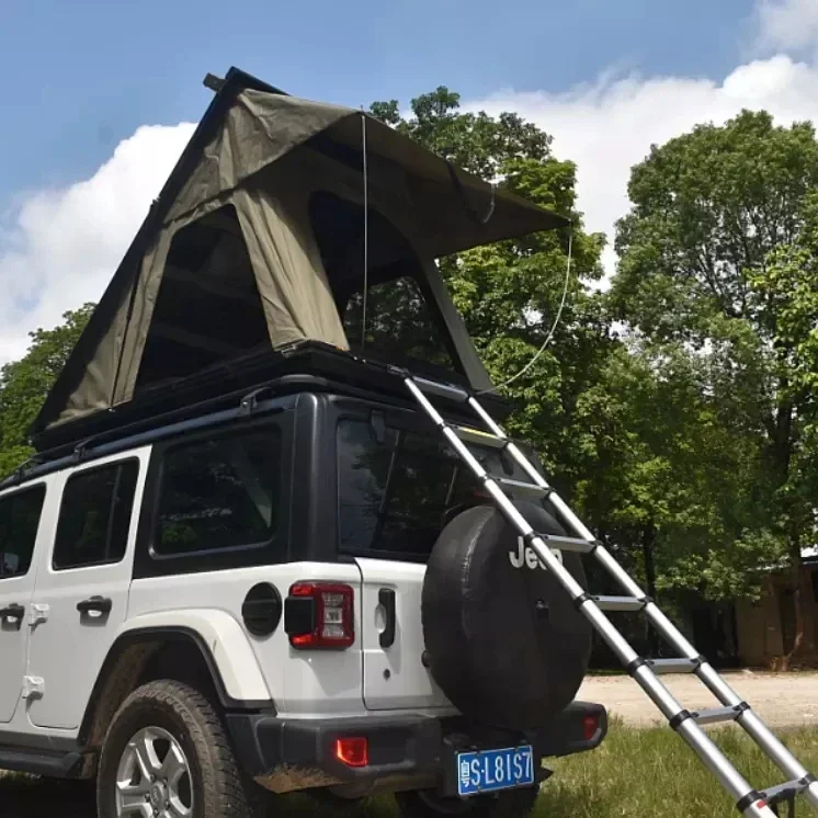 Overland Triangle Camping rooftop tent Aluminum Clam Hard shell Roof Top Tent