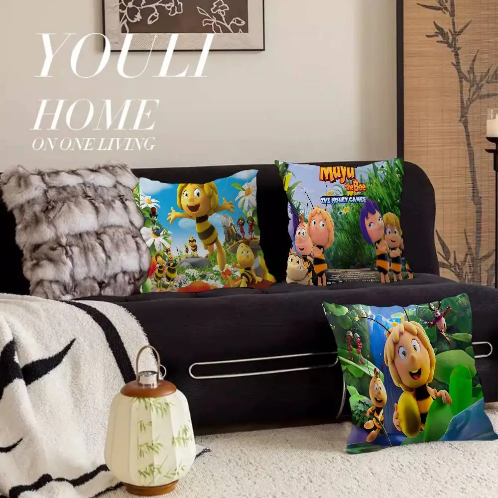 Almohada Bee M-Maya, regalo, decoración para el hogar, oficina, dormitorio, sofá, funda de cojín para coche, 45x45