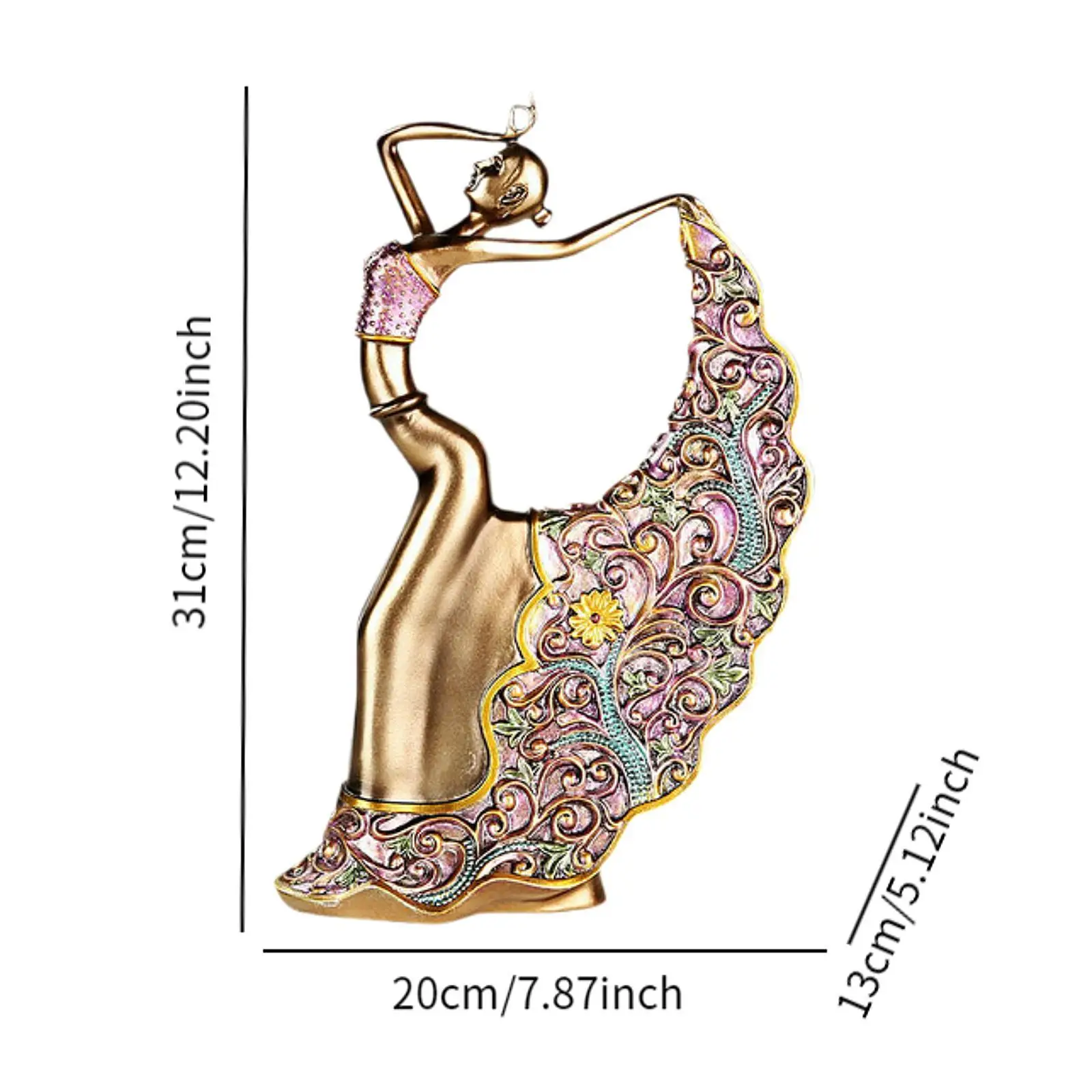 Peacock Dancer Statue Resin Figurine for Home Decor Collection Sculpture Ornament for Fireplace Office Desktop Indoor Cabinet