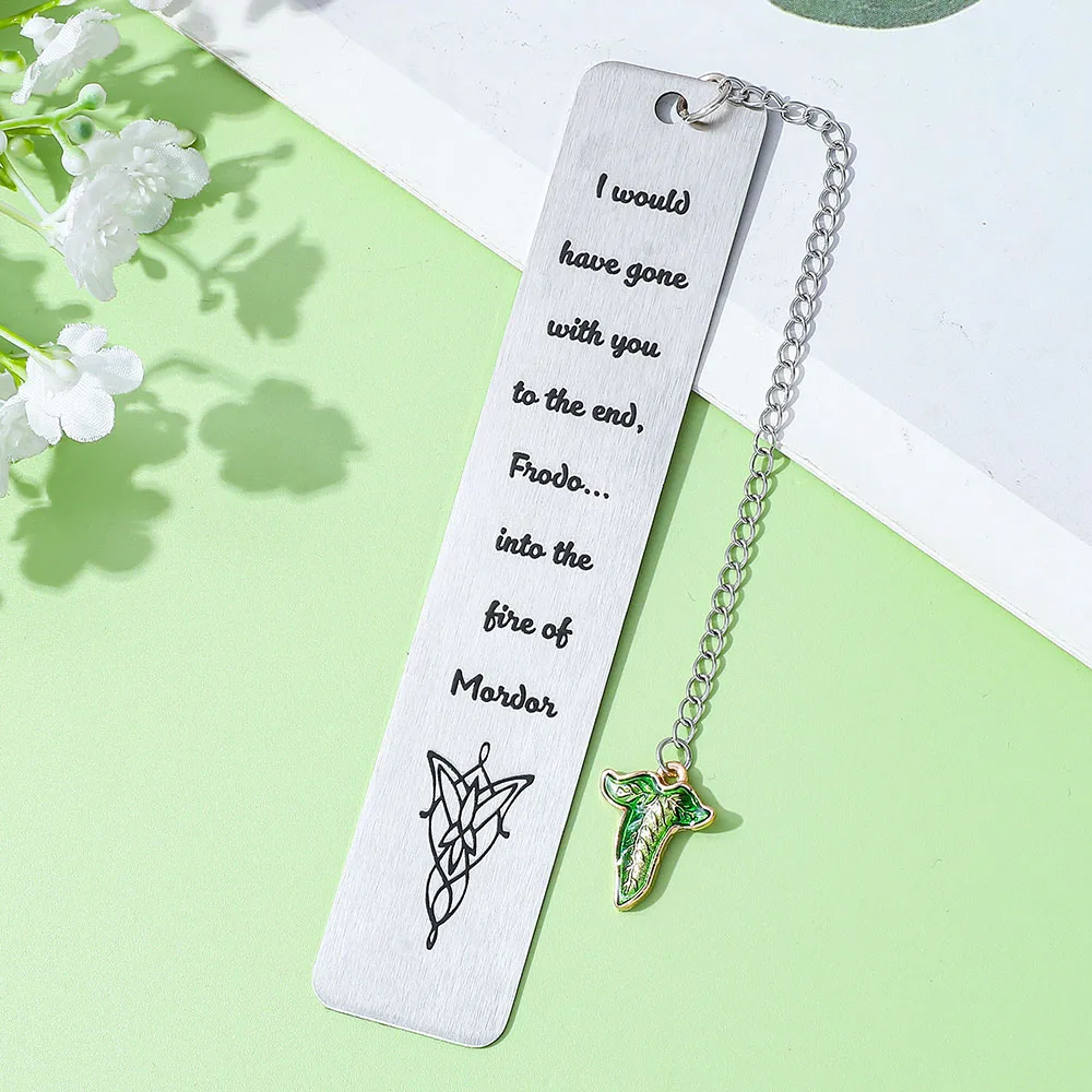 1pc marcadores de metal fantasia (caixa de presente) para amantes de livros, anéis de alto valor, folhas de elfo, fãs de livros góticos, presentes da academia escura