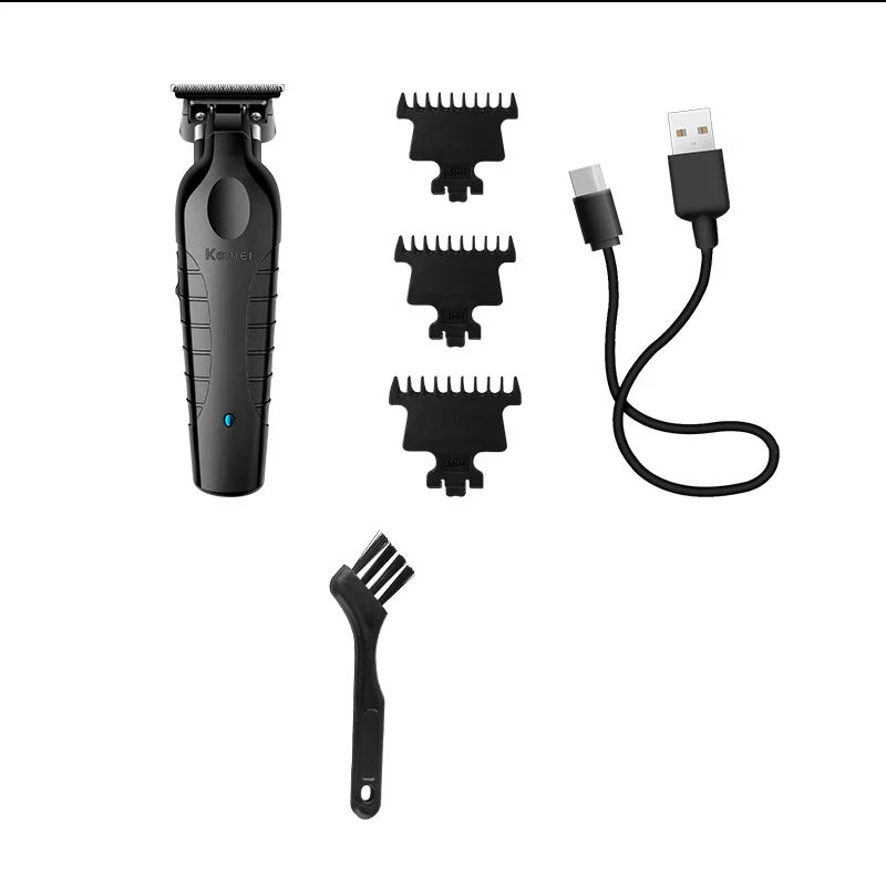 Kemei-2299 Barber Cordless Hair Trimmer 0mm Zero Gapped Carving Clipper Detailer Professional Electric Finish Cutting Machine