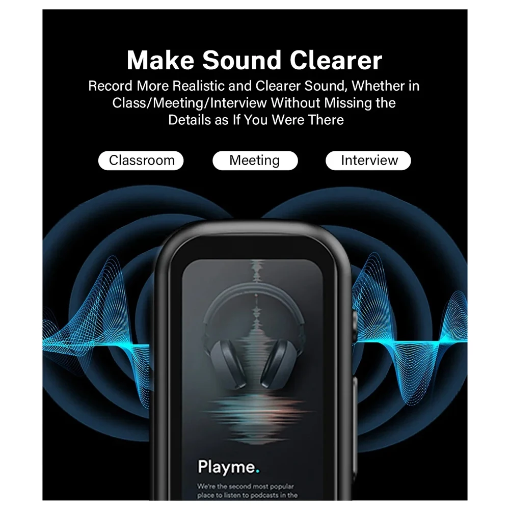 Recorder P10 Professional Digital Voice Recorder with Playback MP3 Music Player Noise Reduction Small Sound Recorder