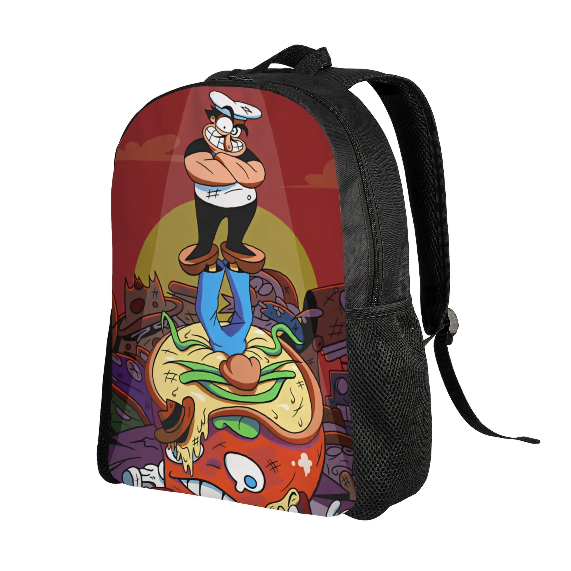 Pizza Towers Game  Backpack Girl  Print Backpacks Polyester Novelty School Bags Hiking Colorful Rucksack
