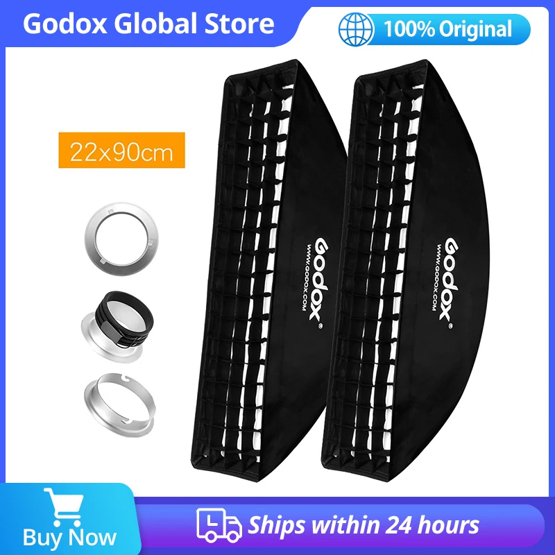 Фотовспышка Godox, 2 шт., софтбокс 9x35, 22x90 см, для крепления Bowens Elinchrom