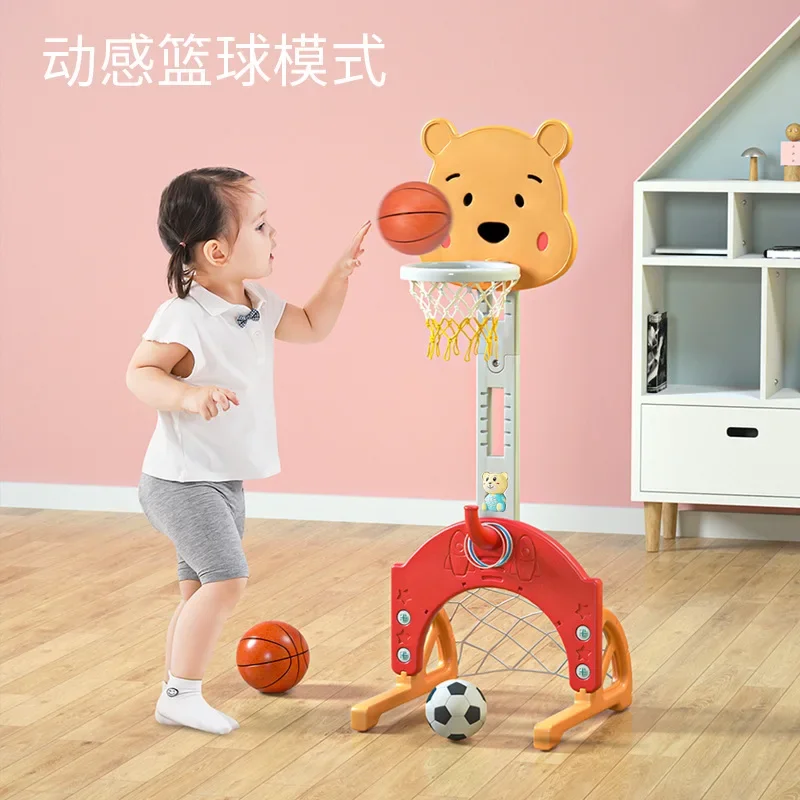 Cartoon basketball frame Children's basketball hoop Lifting indoor toys Height shooting football door Household children's toys