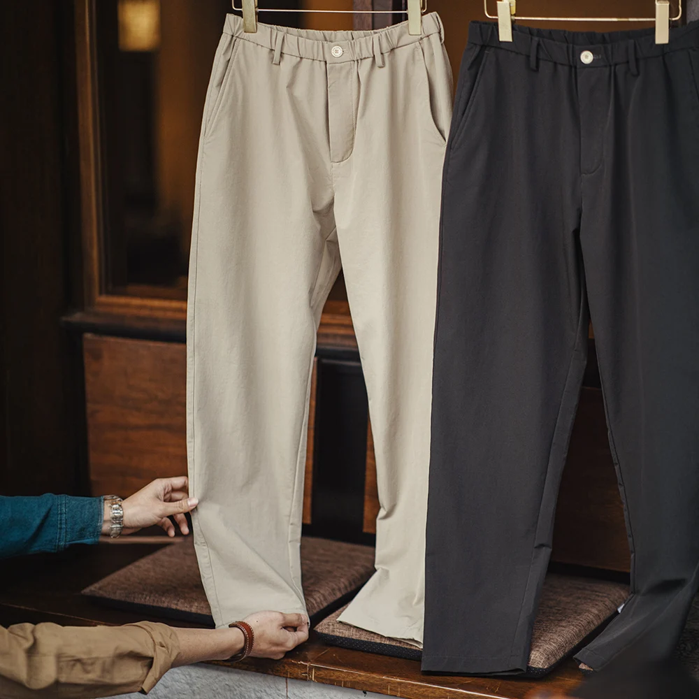 Maden повседневные прямые костюмные брюки мужские весенние чистые брюки устойчивые к морщинам зауженные офисные брюки однотонные универсальные брюки