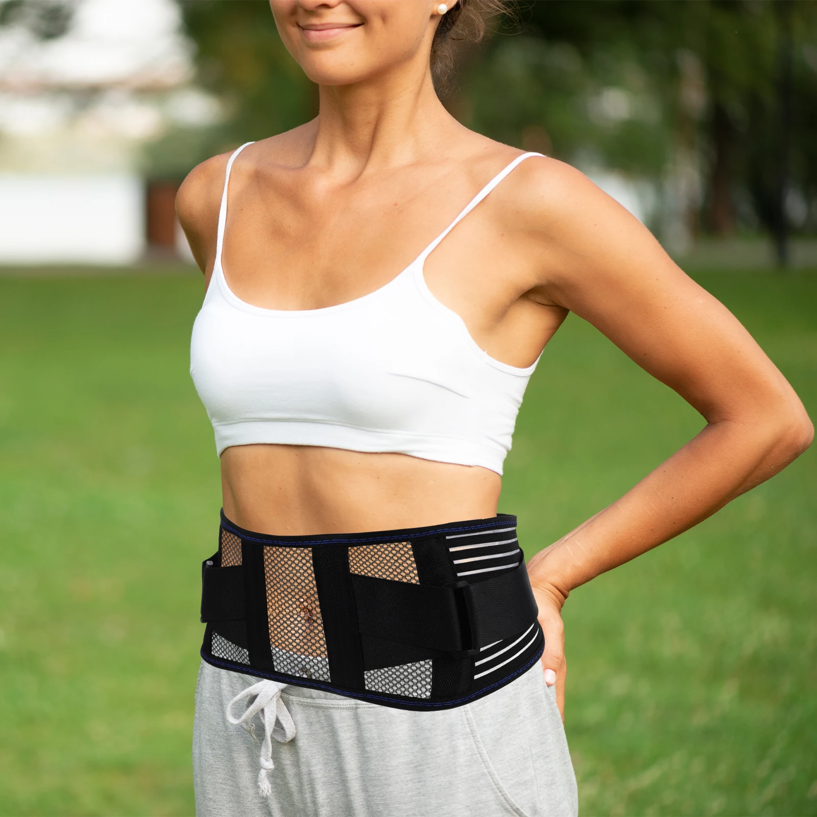 

Дышащий поясной ремень для женщин, профессиональный поясничный бандаж для фитнеса, поддерживающий пояс, прочный износостойкий спортивный бандаж для спины