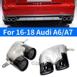 For 16 17 18 Audi A6 A7 exhaust pipe modification S6 S7 model four-outlet tailpipe stainless steel tip muffler nozzle