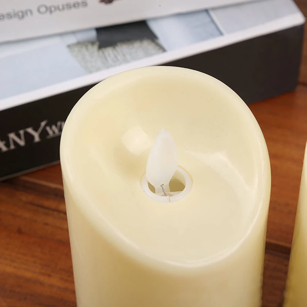 1개 LED 캔들 라이트, 예수 그리스도 캔들 램프 LED 티라이트 플라스틱 기둥 깜박이는 무불꽃 캔들 라이트 배터리 작동