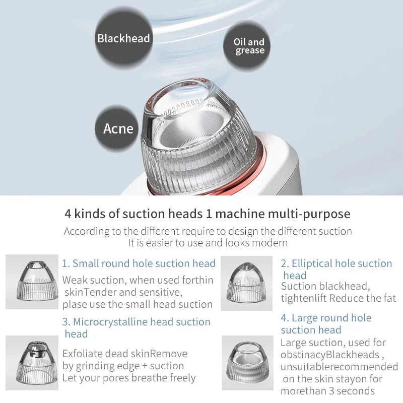 Para limpieza facial y cuidado de los poros, removedor de espinillas faciales con carga inalámbrica, herramienta de limpieza profunda de poros y cuidado de la piel