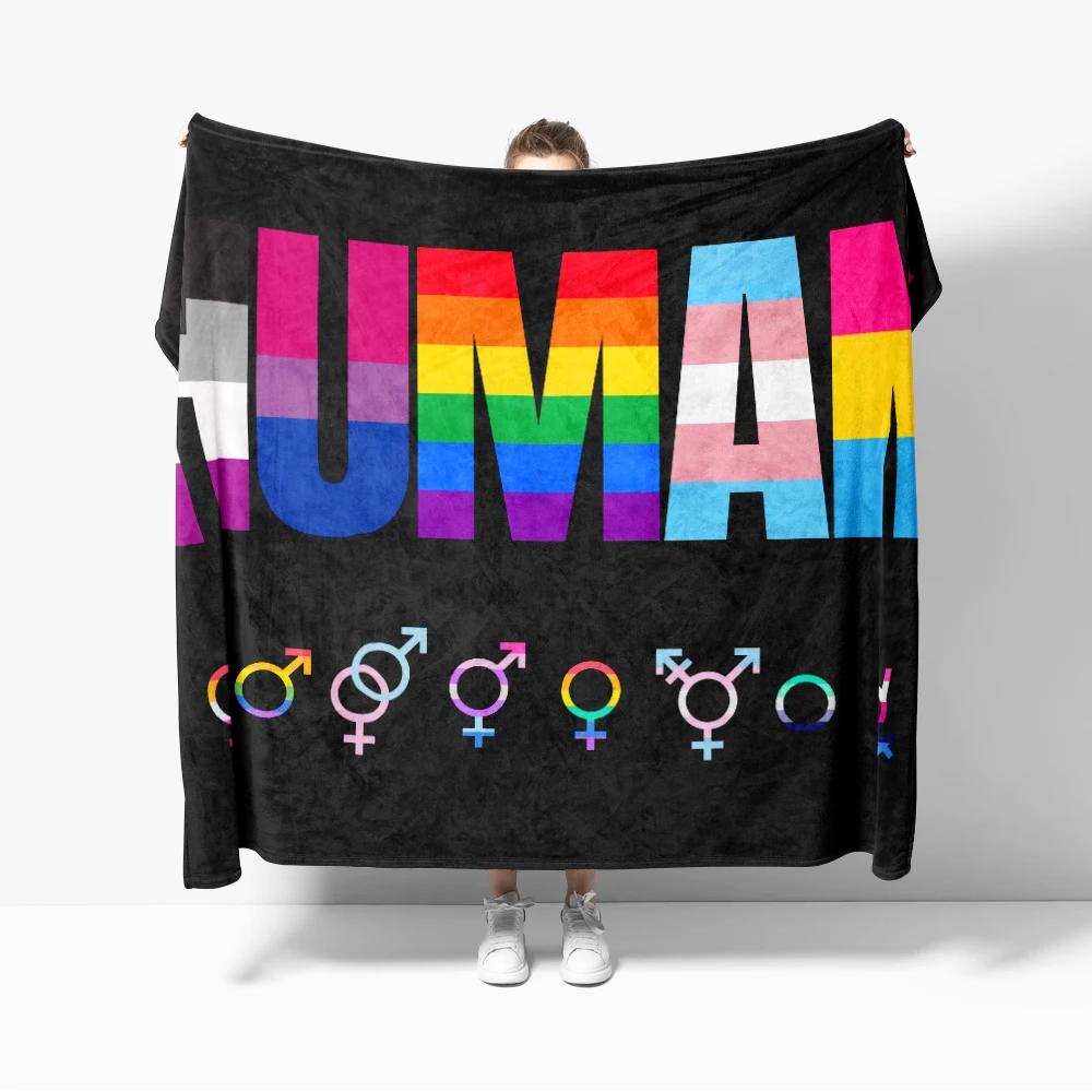 Gay Pride LGBT Throw Blanket LGBTQ Rainbow Pride Parade LGBTQIA+ Flannel Super Soft Sofa Throw Blankets For Couch Bedspread