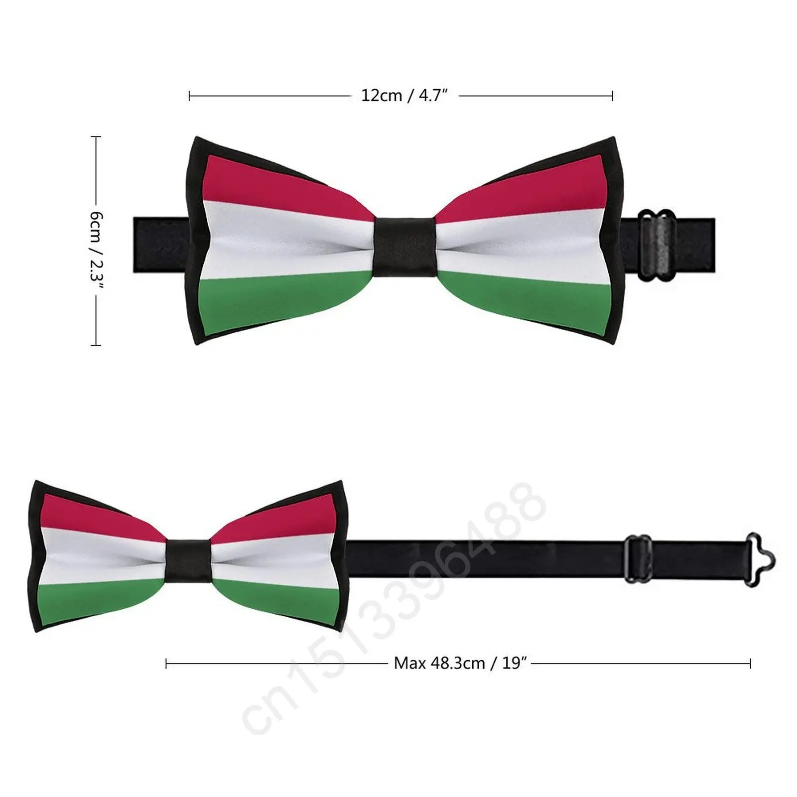 New Polyester Hungary Flag Bowtie for Men Fashion Casual Men's Bow Ties Cravat Neckwear For Wedding Party Suits Tie