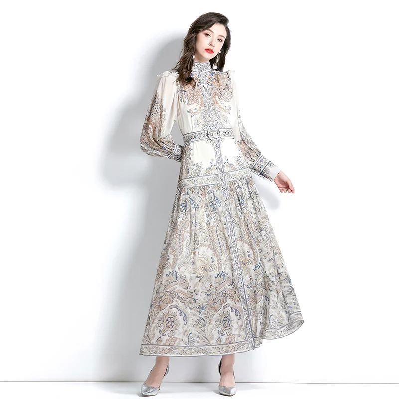 

Women Elegant Dress Shirt High Quality Long Maxi Tail Party Robe Vintage Designer Formal Ocn Chiffon Vestidos