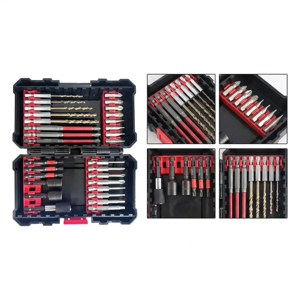 30-Piece Magnetic Bit Set Compatible with Standard Drill Chucks Featuring Alloy Steel Construction and Secure Fit