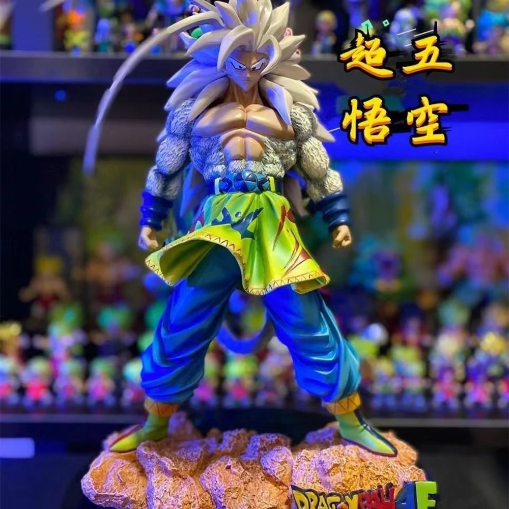 

25cm Son Goku Dragon Ball Super Saiyan Super Five White Hair Wukong Latest Form Handheld Box Model Ornament Doll